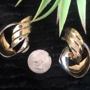 Large Two-Toned Spiral Earrings